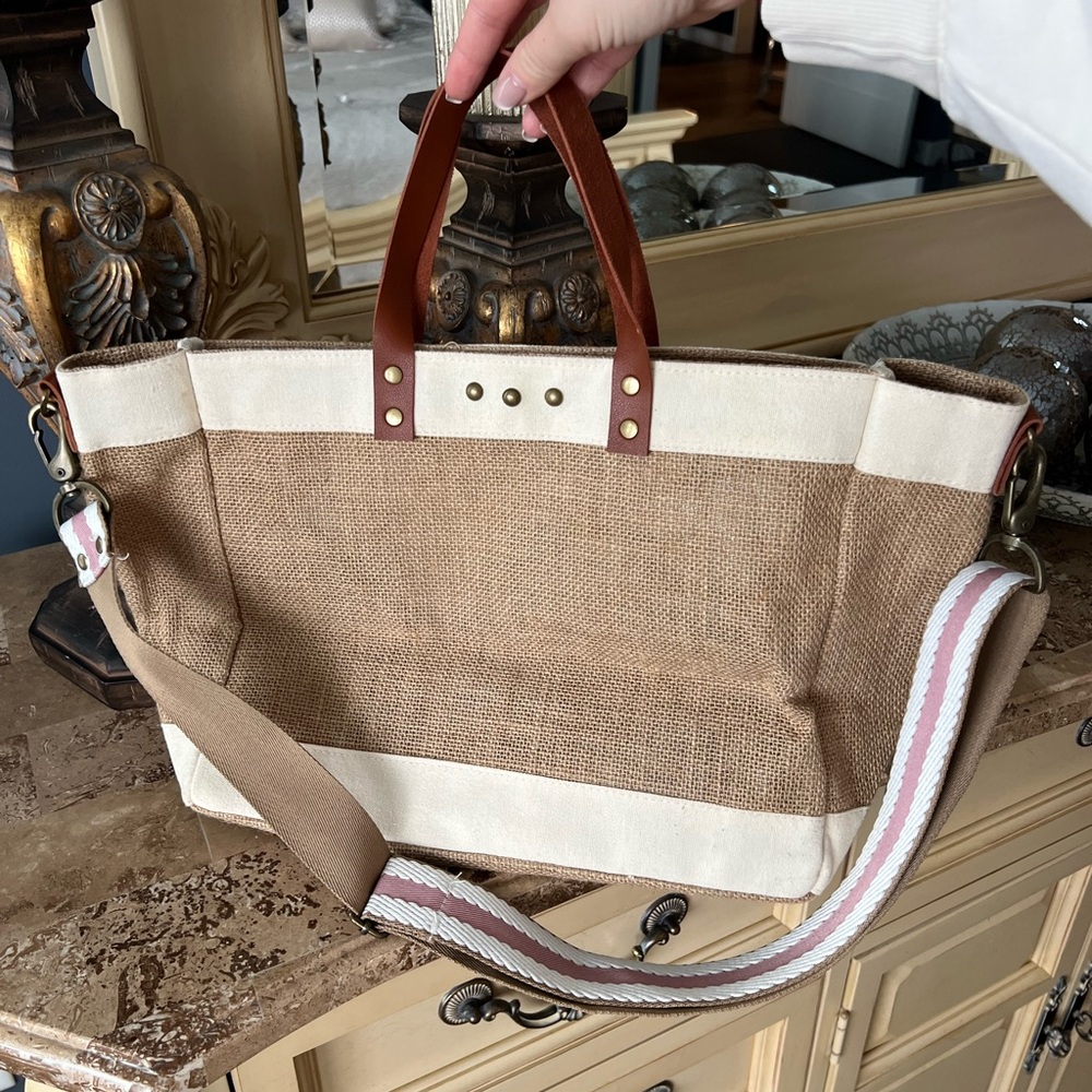 Pretty Simple French Market Jute Crossbody Tote